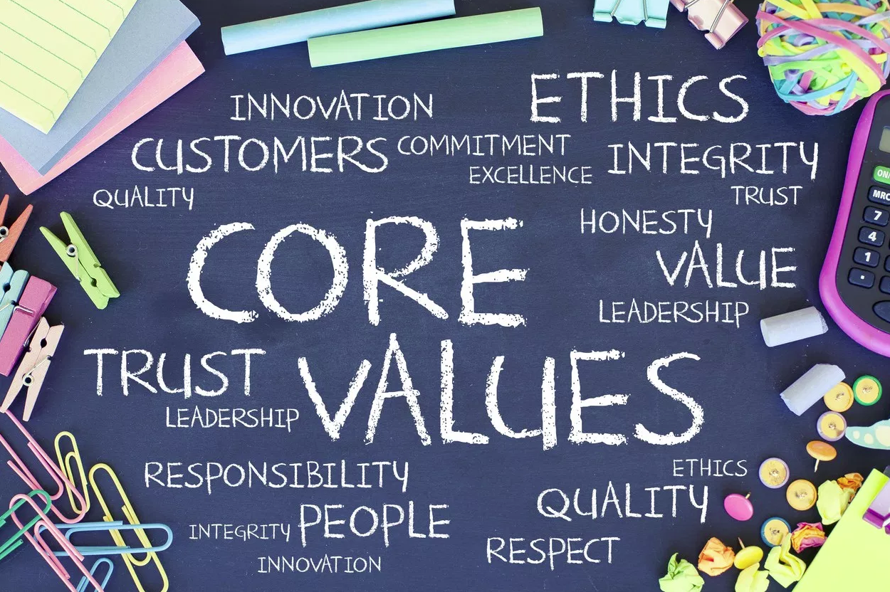 Core values and ethics illustration