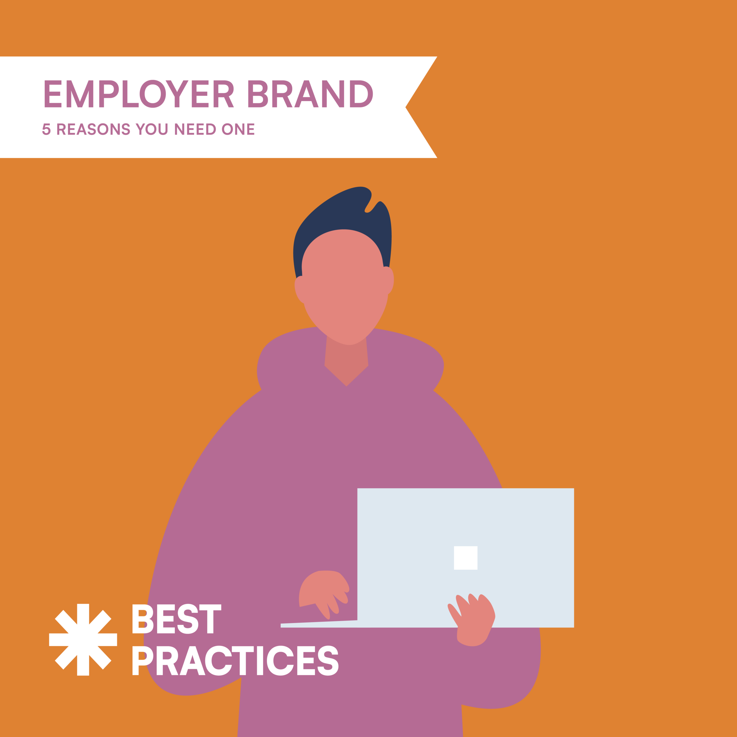 Employer brand promise, employee at computer